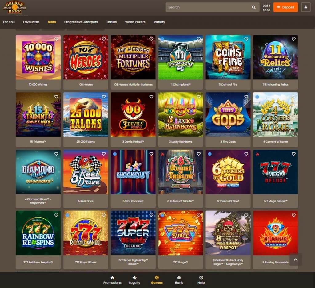 Golden Reef Casino Desktop Preview 1