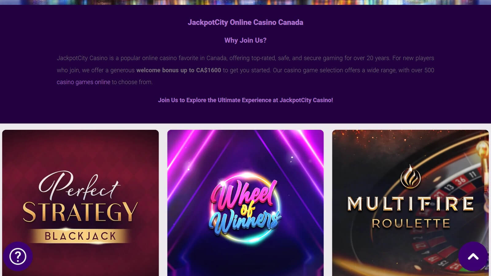 Jackpot City Casino#2. The best casino online Canada has for high-rollers