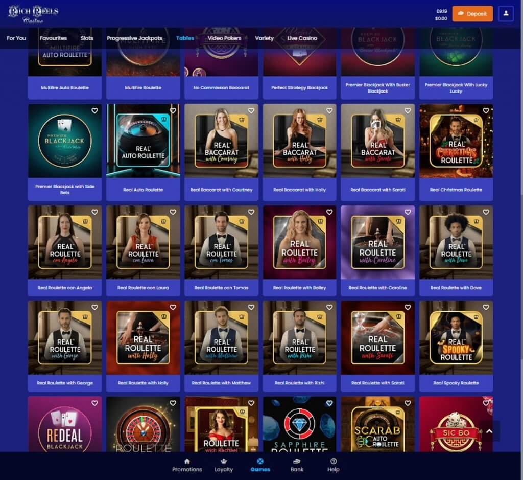 Rich Reels Casino Desktop Preview 1