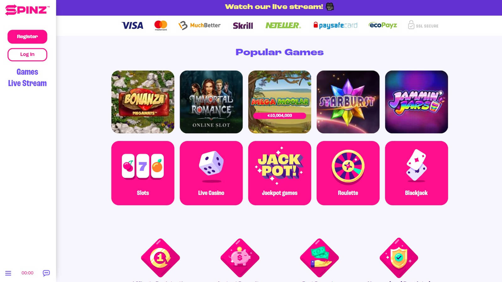 Spinz Casino #3. Best new online casino in Canada for high-rollers