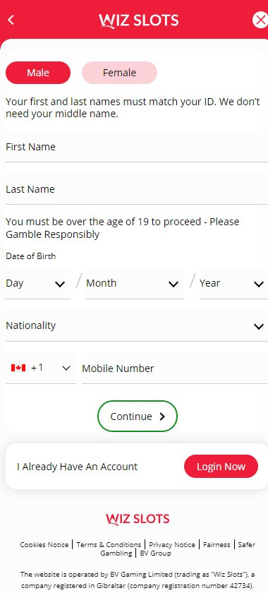 British Columbia Casinos Registration Process Image 1