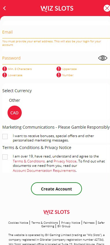 Play'n Go Casinos Registration Process Image 3