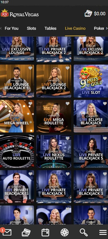 Royal Vegas Casino Mobile Preview 2