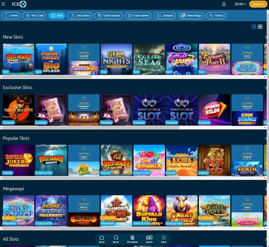 Ice36 Casino Desktop Preview 1
