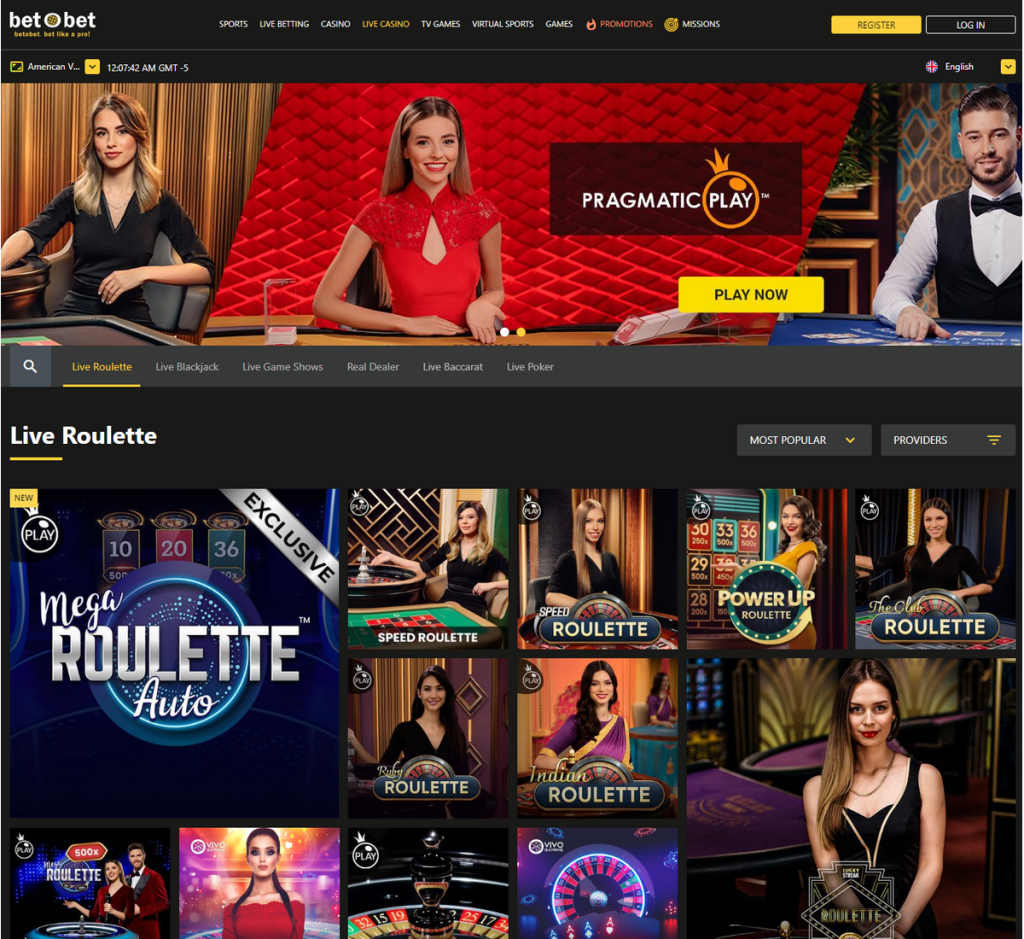 bet O bet Casino Desktop Preview 2