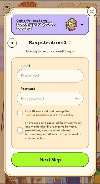 New Mobile Casinos Registration Process Image 3