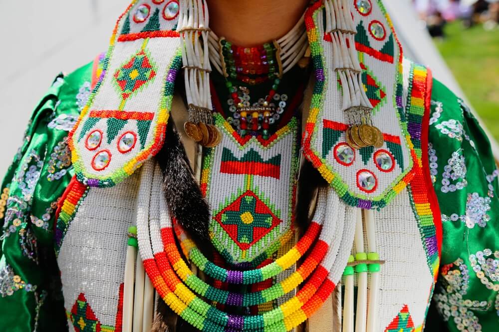 First,Nations.,Traditional,Outfit,At,Native,American,Pow-wow.,Traditional,Costumes