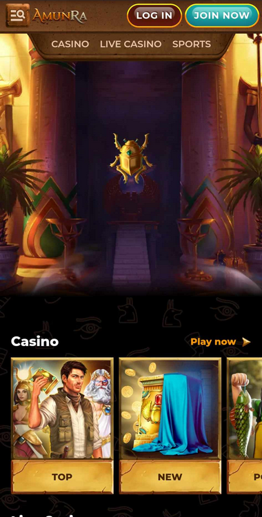 AmunRa Casino Mobile Preview 1