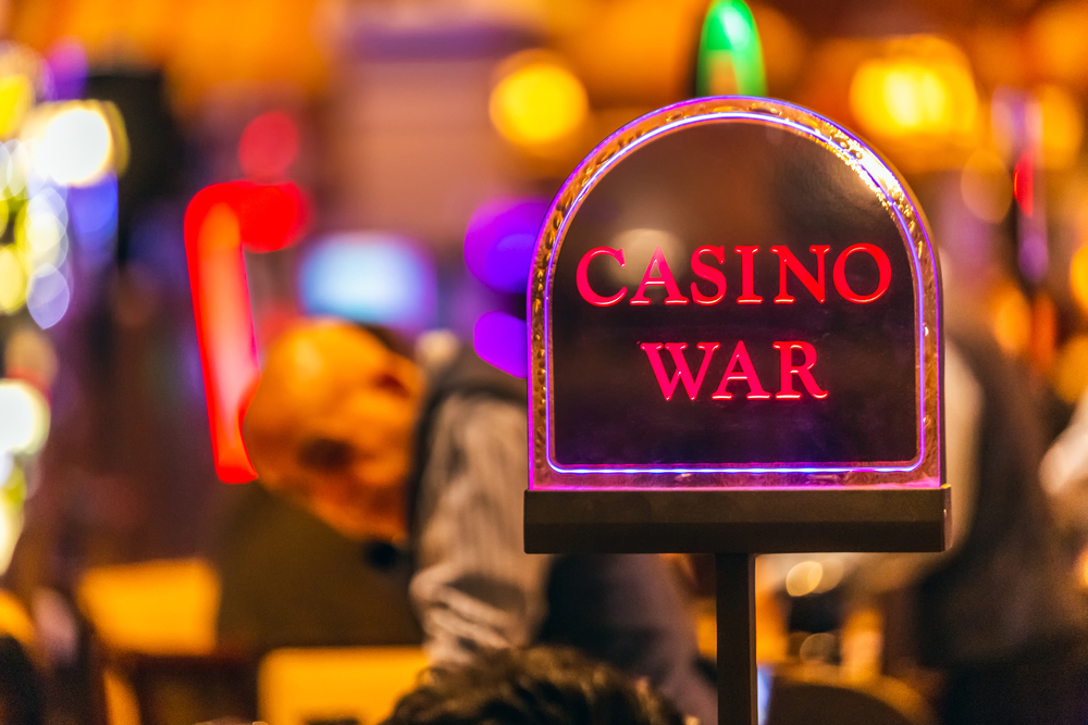 Casino war sign at a casino