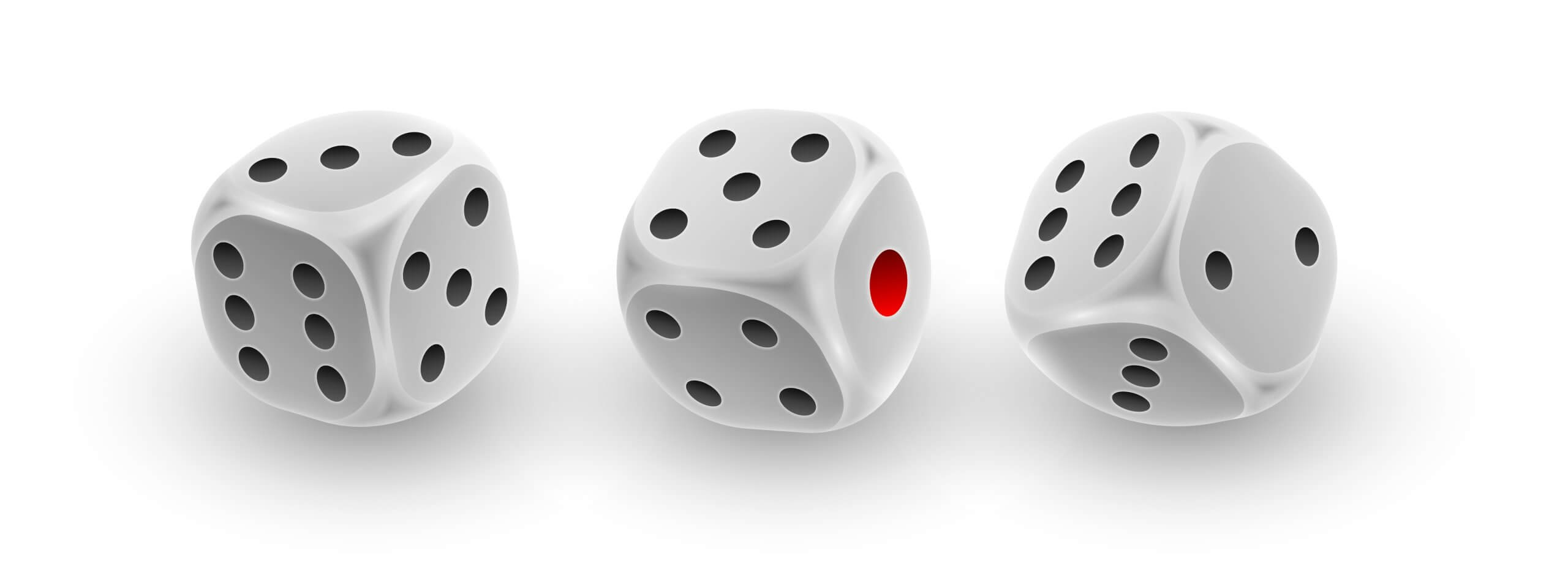 three white dice