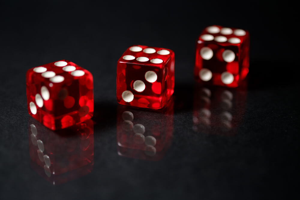 three red dice