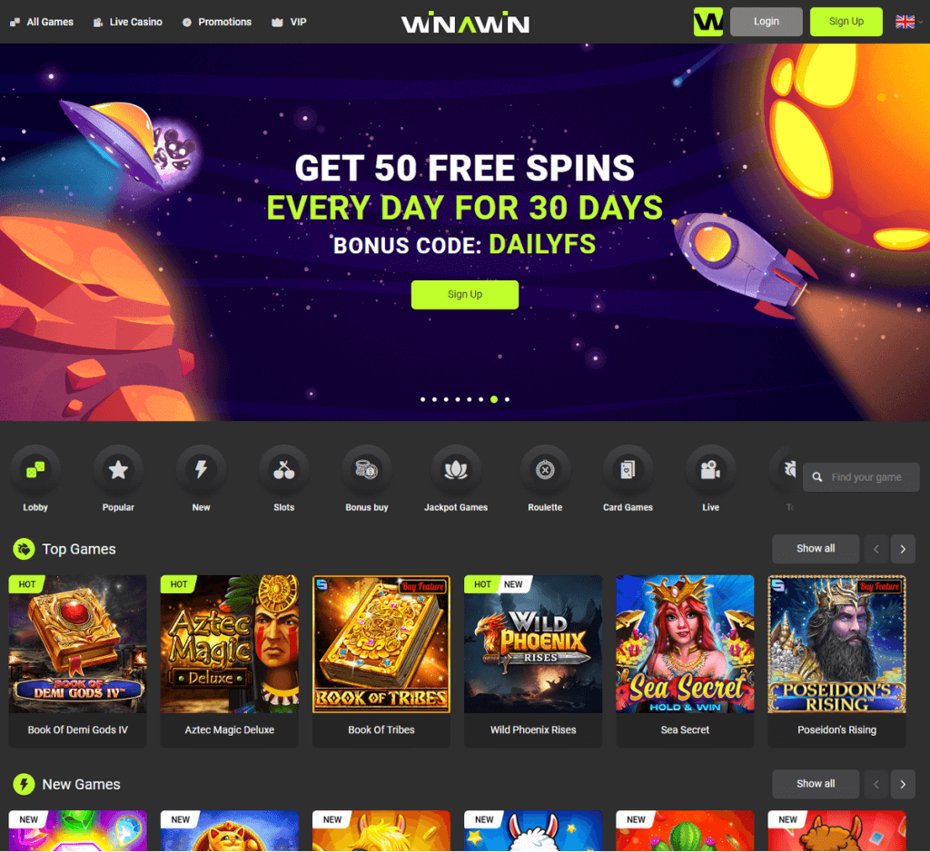 Winawin Casino Desktop Preview 2