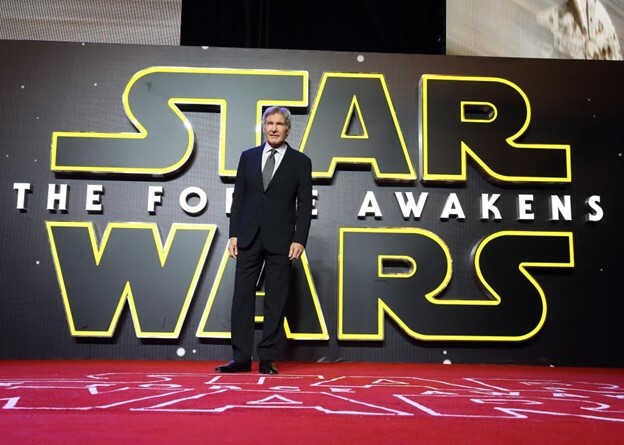 Harrison Ford at the premiere of The Force Awakens