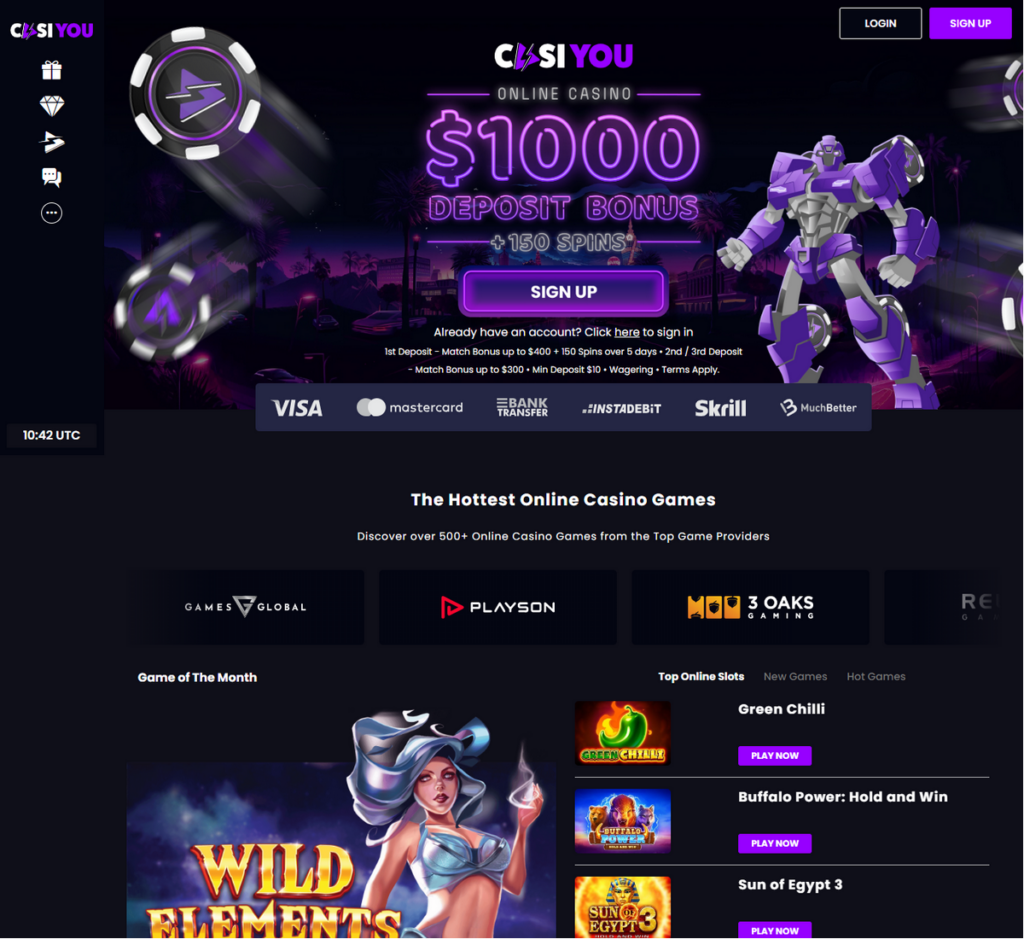 CasiYou Casino Desktop Preview 2