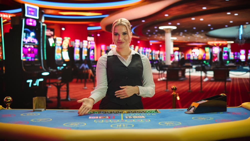 Portrait of a Female Croupier Looking at the Camera