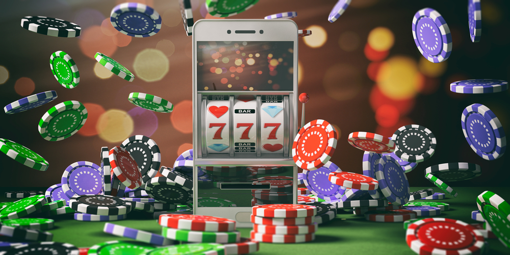 a slots game on a mobile phone
