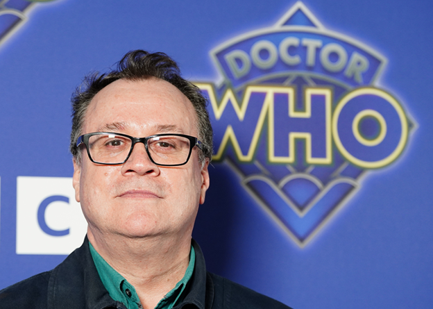 Russell T. Davies poses at the Dr. Who premiere in London