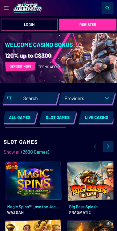 Slots Hammer Casino Mobile Preview 1