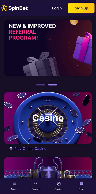 SpinBet Casino Mobile Preview 1