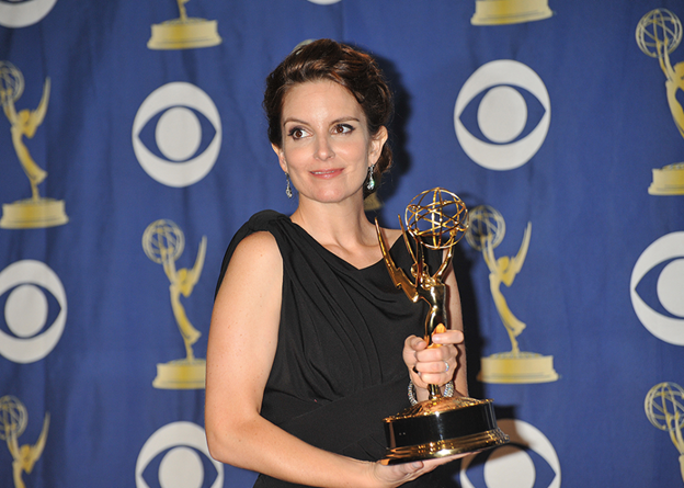 Tina Fey with her Emmy for Outstanding Comedy Series for 30 Rock
