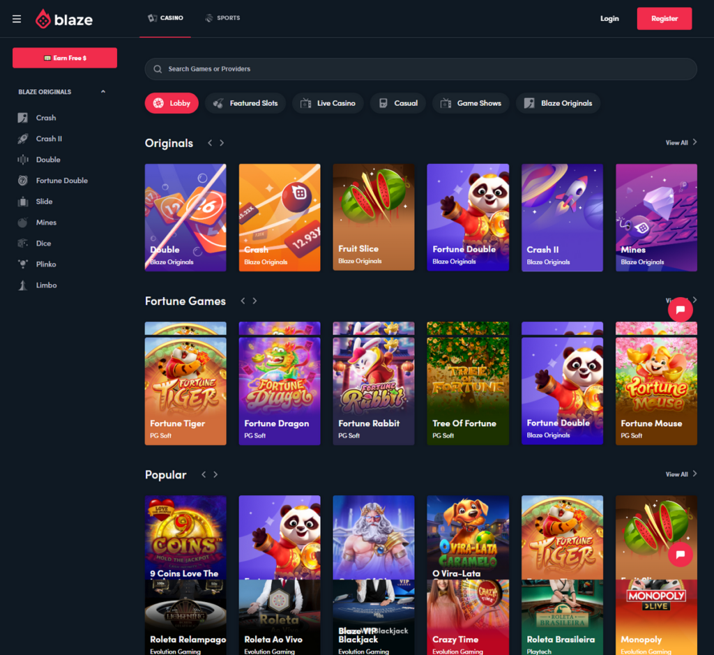 Blaze Casino Desktop Preview 2