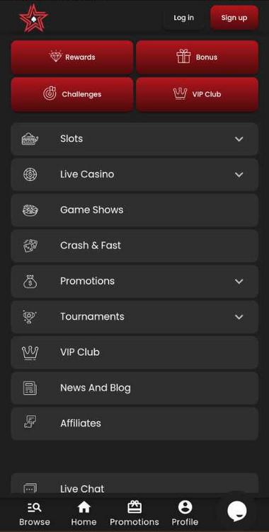 Casinostars Casino Mobile Preview 1