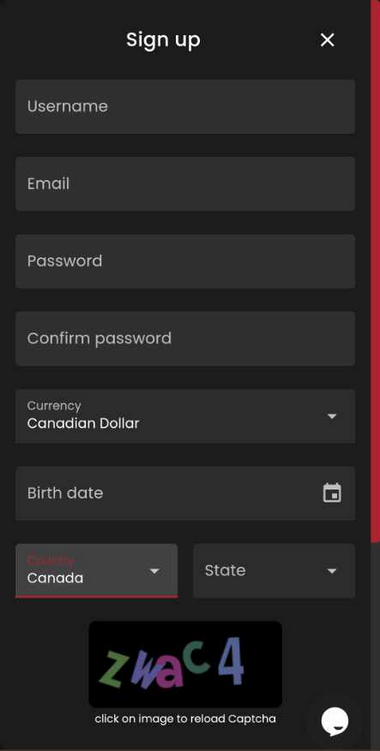 Casinostars Casino Registration Process Image 1