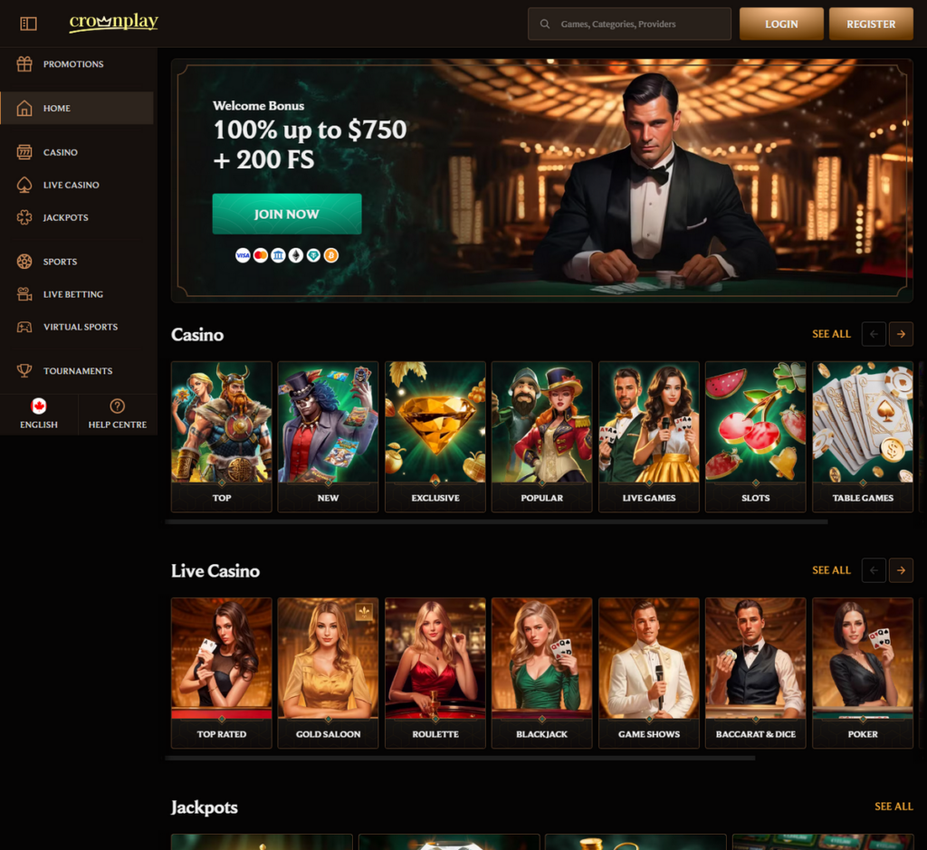 CrownPlay Casino Desktop Preview 1