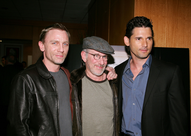 Daniel Craig, Steven Spielberg, and Eric Bana at a screening of "Munich"