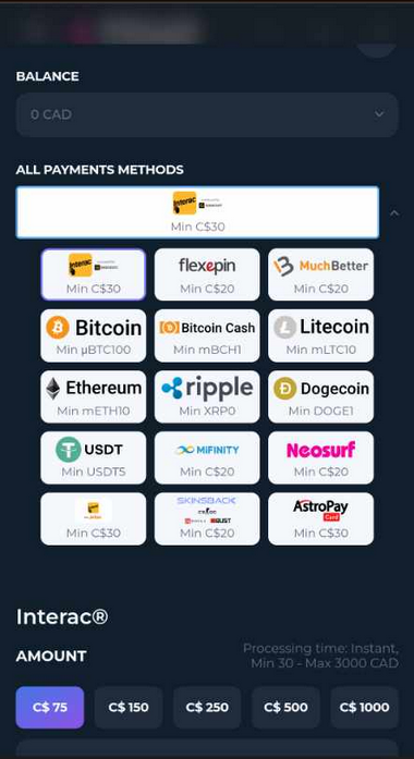 Interac Casinos Registration Process Image 2