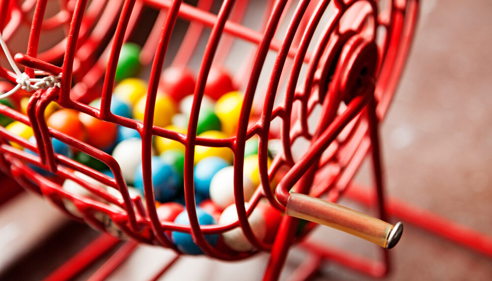 A bingo ball machine