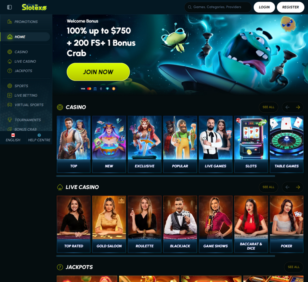 Slotexo Casino Desktop Preview 1