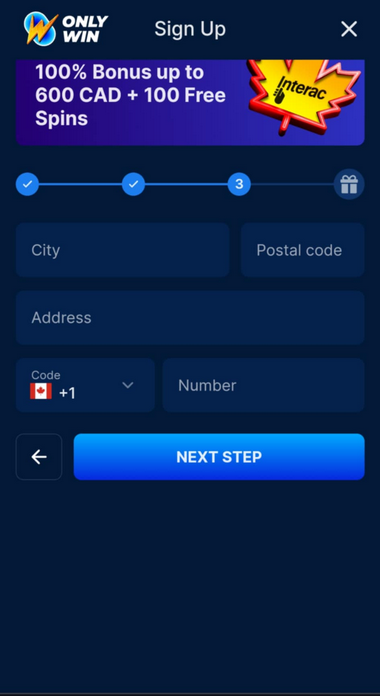 Interac Casinos Registration Process Image 3