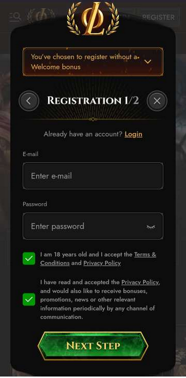 Playtech Casinos Registration Process Image 2