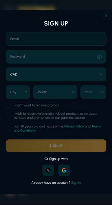 Novomatic Casinos Registration Process Image 1