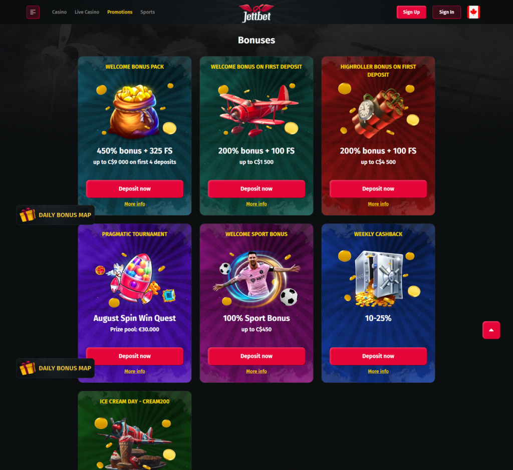 Jettbet Casino Desktop Preview 2