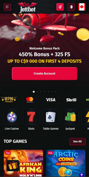 Jettbet Casino Mobile Preview 2