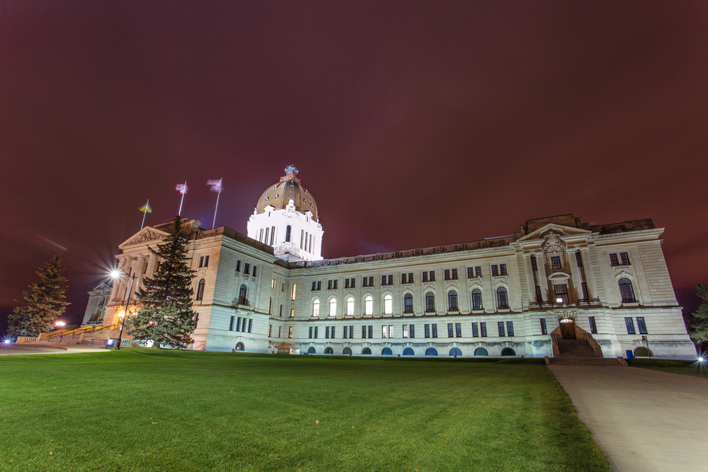 Saskatchewan Legislature at night