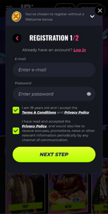 LunuBet Casino Registration Process Image 2