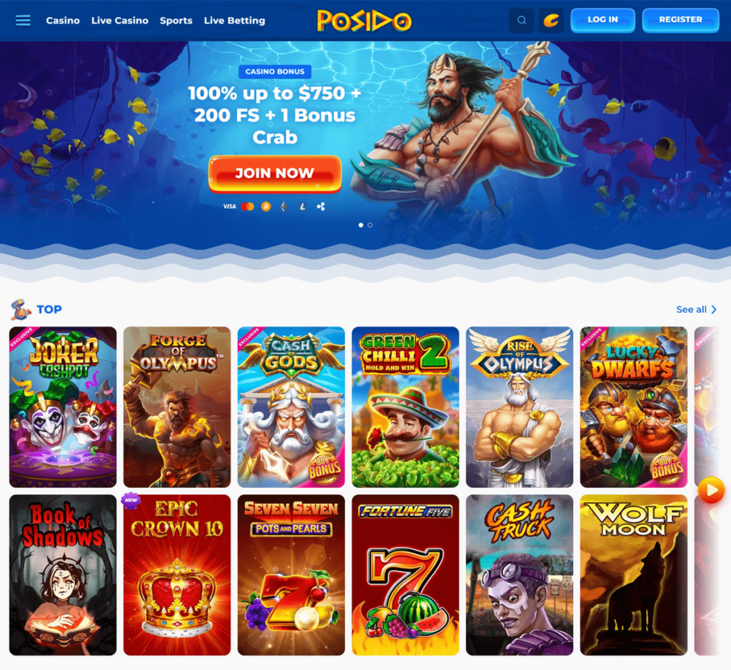 Posido Casino Desktop Preview 2