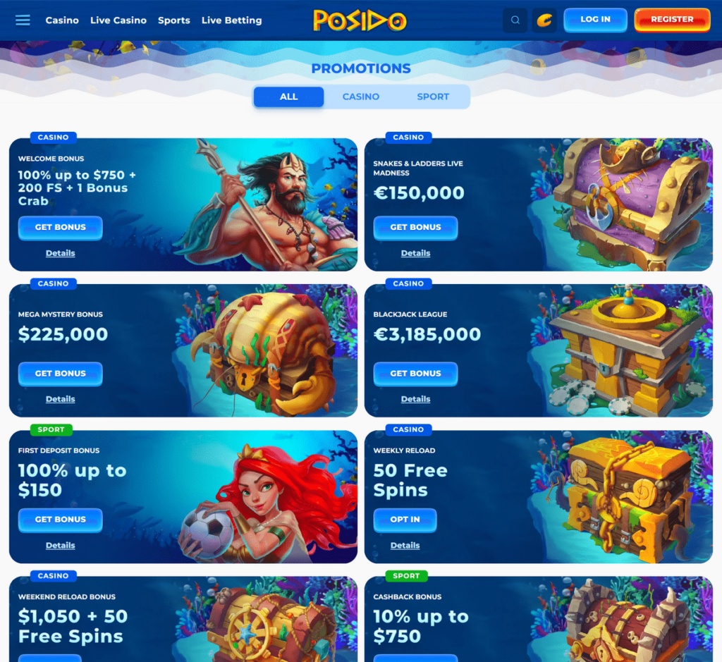 Posido Casino Desktop Preview 1