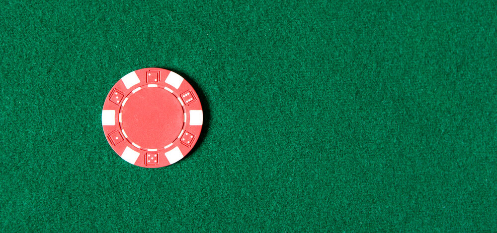 A solitary casino chip