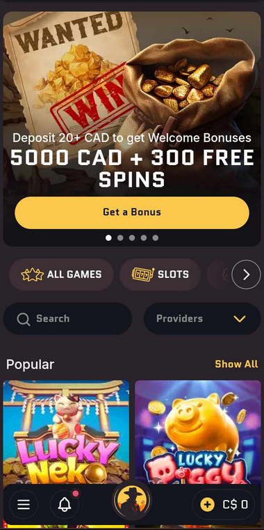 Wanted Win Casino Mobile Preview 2