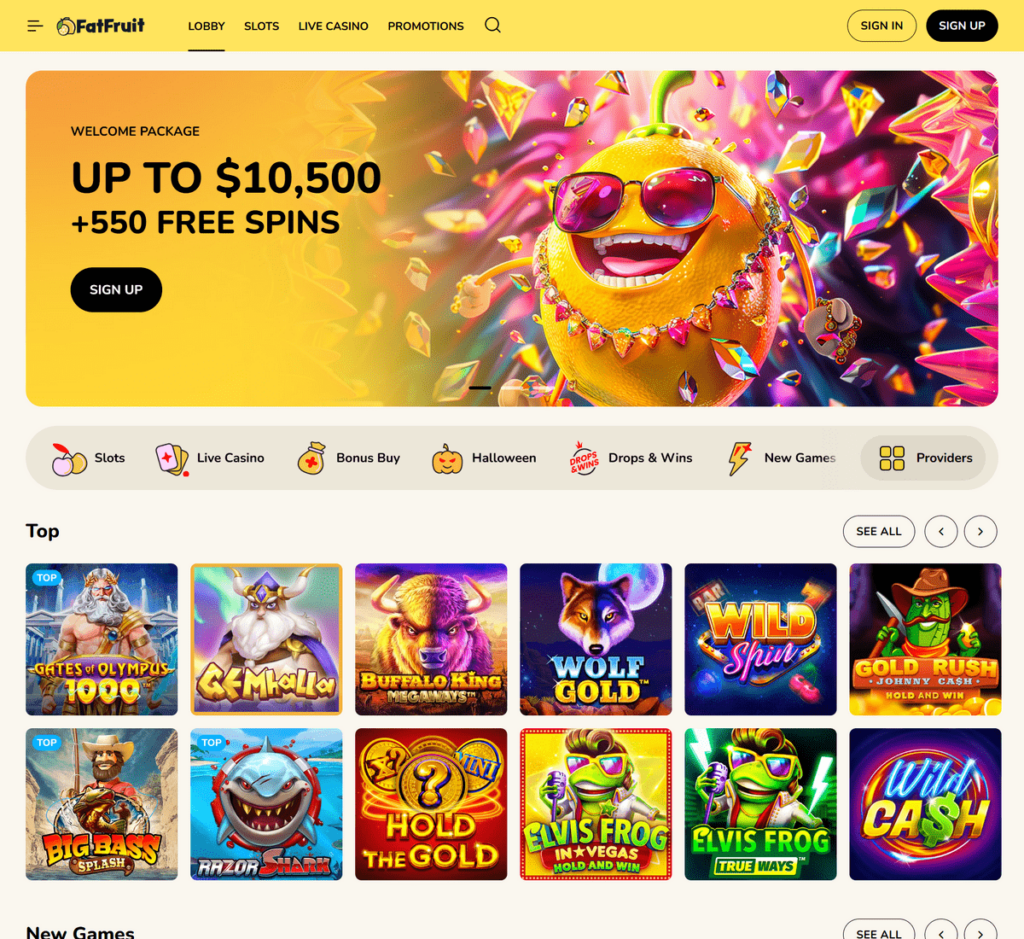 FatFruit Casino Desktop Preview 2