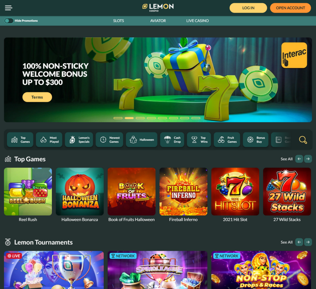 Lemon Casino Desktop Preview 1