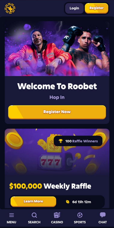 Roobet Casino Mobile Preview 2