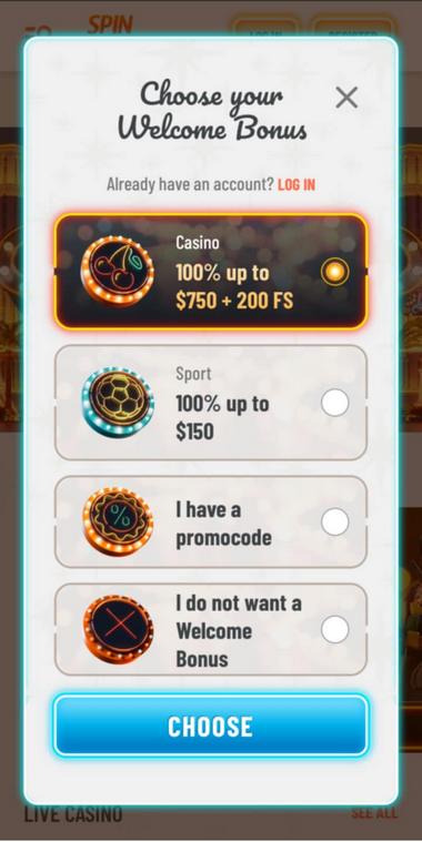 Spin247 Casino Registration Process Image 1