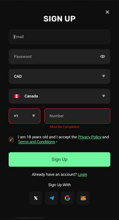 Interac Casinos Registration Process Image 1