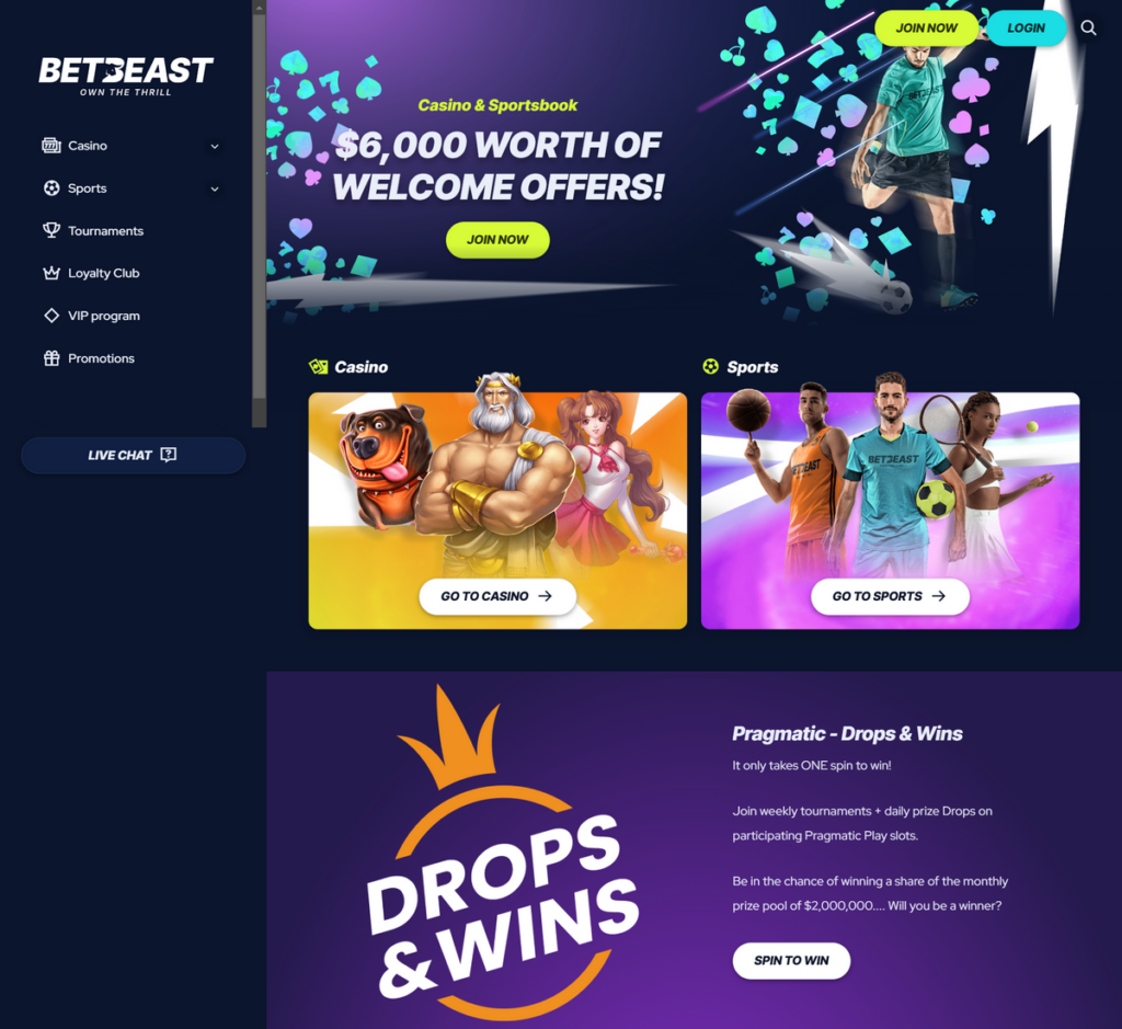 BetBeast Casino Desktop Preview 1