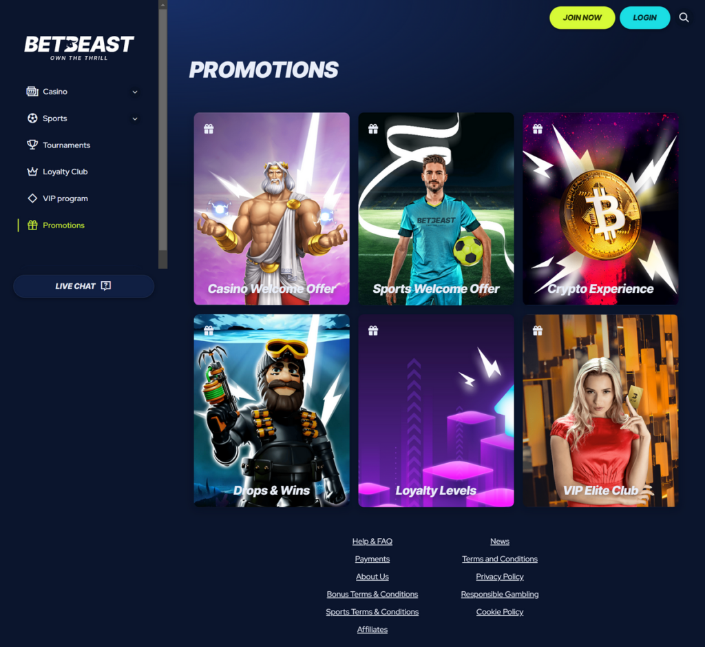 BetBeast Casino Desktop Preview 2